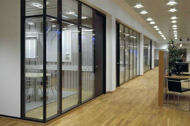 上海钢化玻璃隔断 双层玻璃隔断 办公室固定隔墙 WGGP008-品源