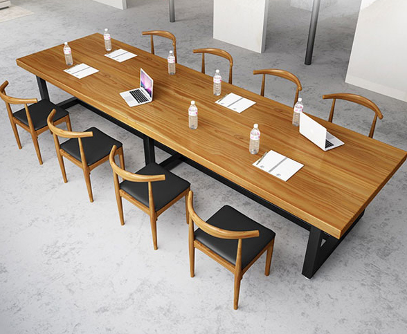loft办公桌 大型会议室桌椅 现代长方形洽谈桌子 员工休息室会议桌