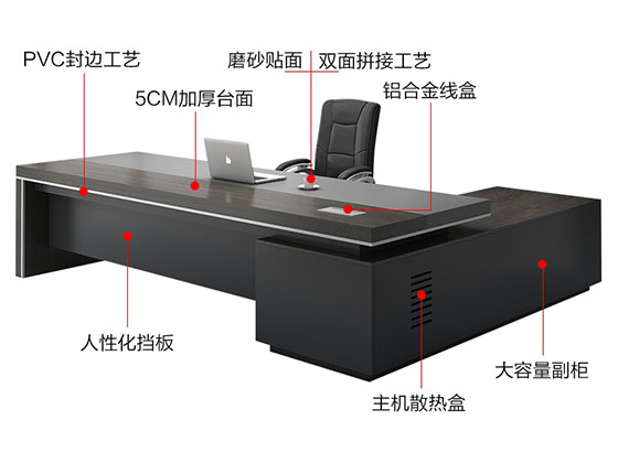 公司老总办公桌-隔断式办公桌-品源办公桌